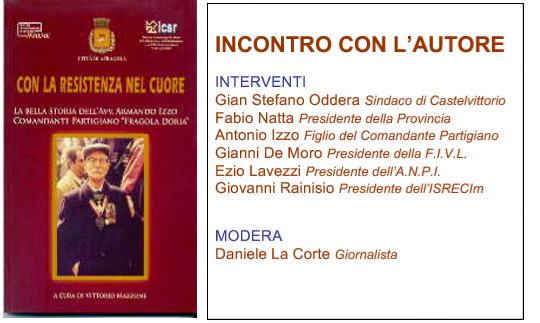 PRESENTAZIONE DEL VOLUME  CON LA RESISTENZA NEL CUORE