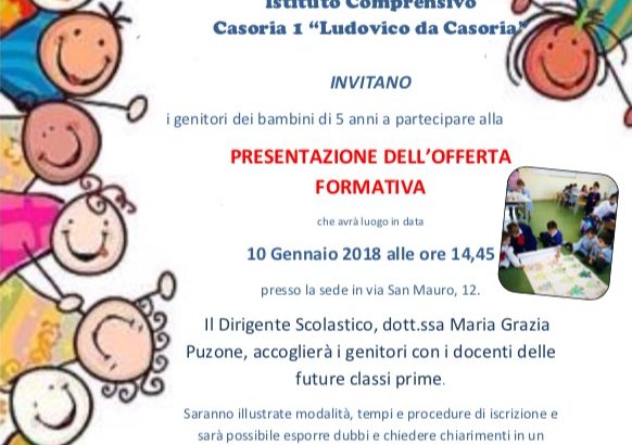 10 GENNAIO: OPEN DAY ALL’I. C. 1° LUDOVICO DA CASORIA- SCUOLA PRIMARIA