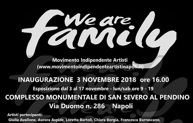 A Napoli dal 3 al 17 novembre ci sarà la mostra collettiva d’arte ‘We are family’