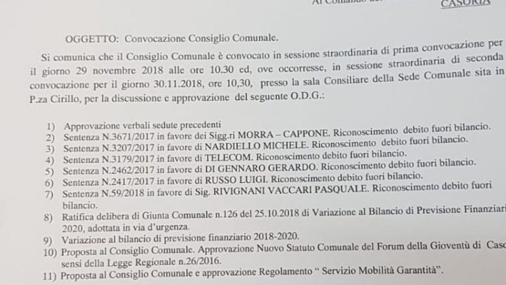 Convocazione Consiglio Comunale