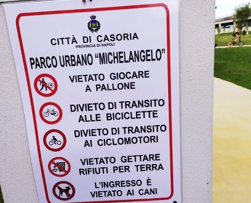 DIVIETI NON RISPETTATI AL PARCO URBANO “MICHELANGELO”