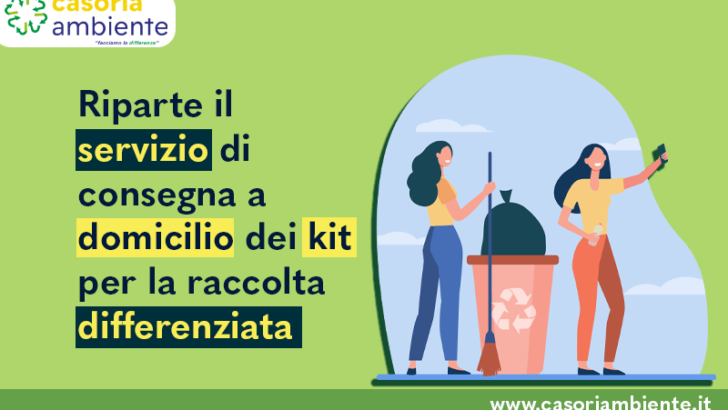 Casoria Ambiente, riparte il servizio di consegna a domicilio dei kit per la raccolta differenziata