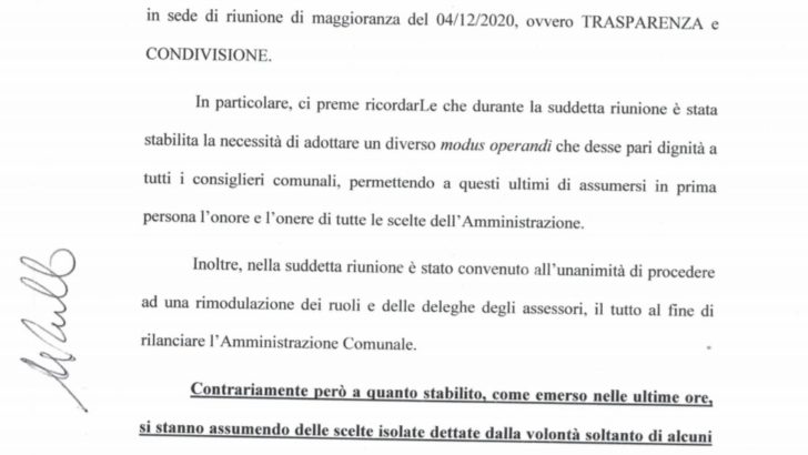 Cinque consiglieri comunali scrivono al sindaco Bene: “Chiediamo un confronto aperto tra tutte le forze di maggioranza”