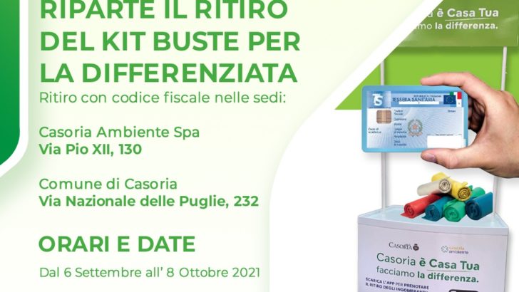 Casoria Ambiente riparte con la distribuzione dei kit per la raccolta differenziata