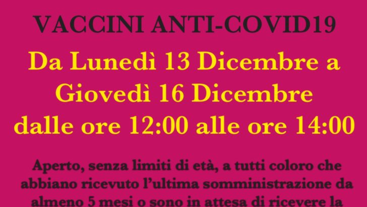 Vaccini anti Covid-19 all’Ospedale di Casoria, open day da lunedì a giovedì