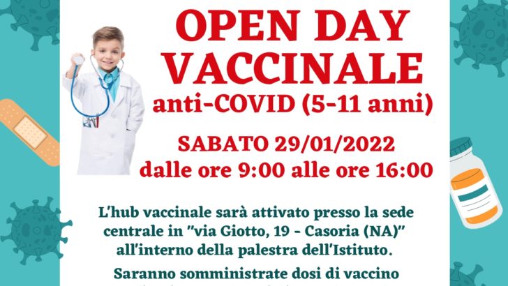 Open day vaccinale anti-Covid per i bambini a Casoria