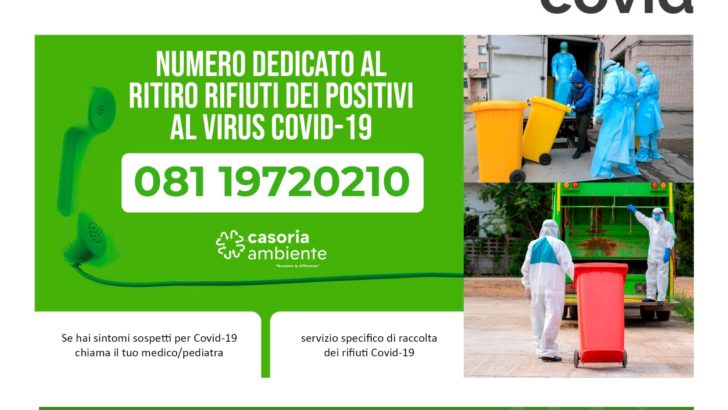 Ritiro speciale rifiuti Covid, il numero dedicato di Casoria Ambiente
