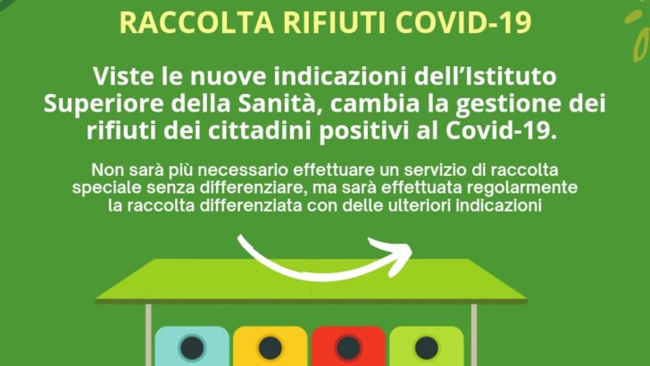 Nuove regole per la raccolta rifiuti dei positivi al Covid-19