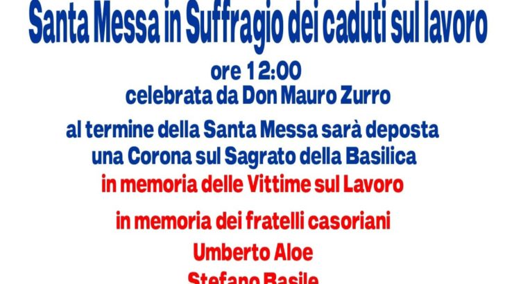 Domenica 1 maggio a San Mauro la messa per i caduti sul lavoro