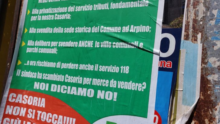 “CASORIA IN SVENDITA”? OCCORRE CHIAREZZA SU ESTERNALIZZAZIONE TRIBUTI E SERVIZIO DEL 118