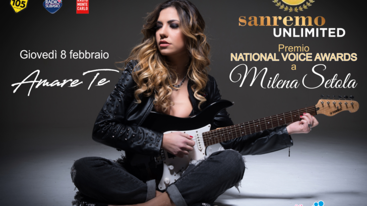 Milena Setola premiata a Sanremo con il National Voice Awards