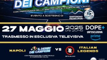 Il derby dei campioni: calcio, spettacolo e solidarietà al Maradona con artisti e calciatori