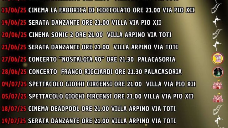 Estate a Casoria: tra circo, musica e danza la cultura prende vita