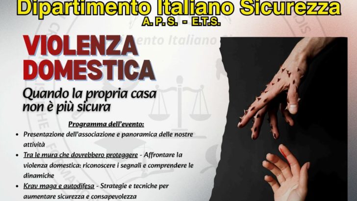 Violenza domestica, e non solo, il 15 dicembre a “Obiettivo Napoli” un dibattito sociale a cura del Dipartimento Italiano Sicurezza A.P.S. – E.T.S.